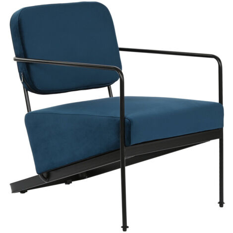 dkd-home-decor Poltrona fauteuil bleu métallisé 62x76x76 cm