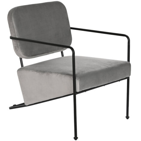 DKD Home Decor Poltrona Gris Métal Design Moderne