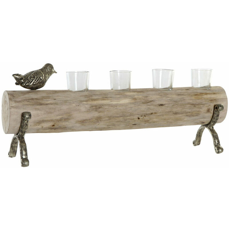 

Portavelas Dkd Home Decor Aluminio Madera De Mango Pájaro (58 X 15 X 25 Cm)
