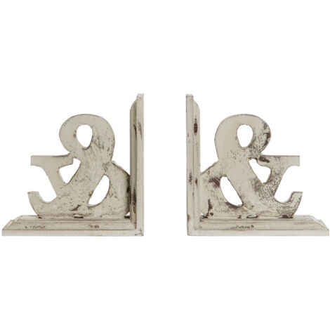DKD Home Decor Porte-Livre Blanc 26x12x26 cm