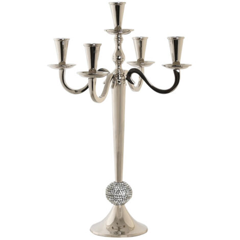 DKD Home Decor Pot à Bougie Argenté Aluminium Chrome