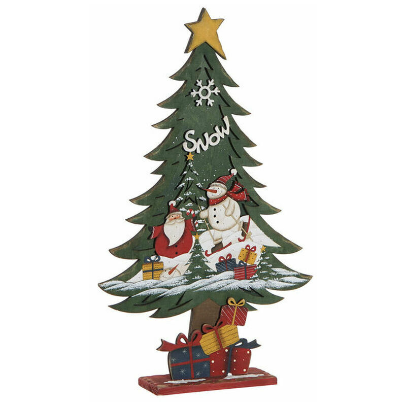 

Árbol De Navidad Dkd Home Decor Madera Led (2 Pcs) (25 X 7 X 42 Cm)