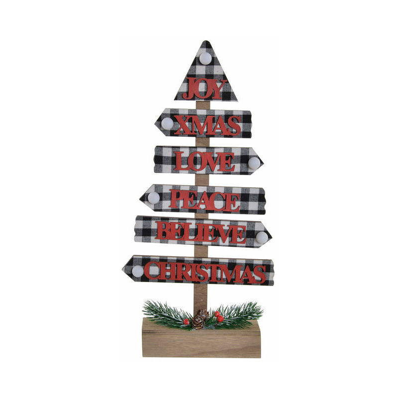 

Árbol De Navidad Dkd Home Decor Madera Led (20 X 5 X 39 Cm)