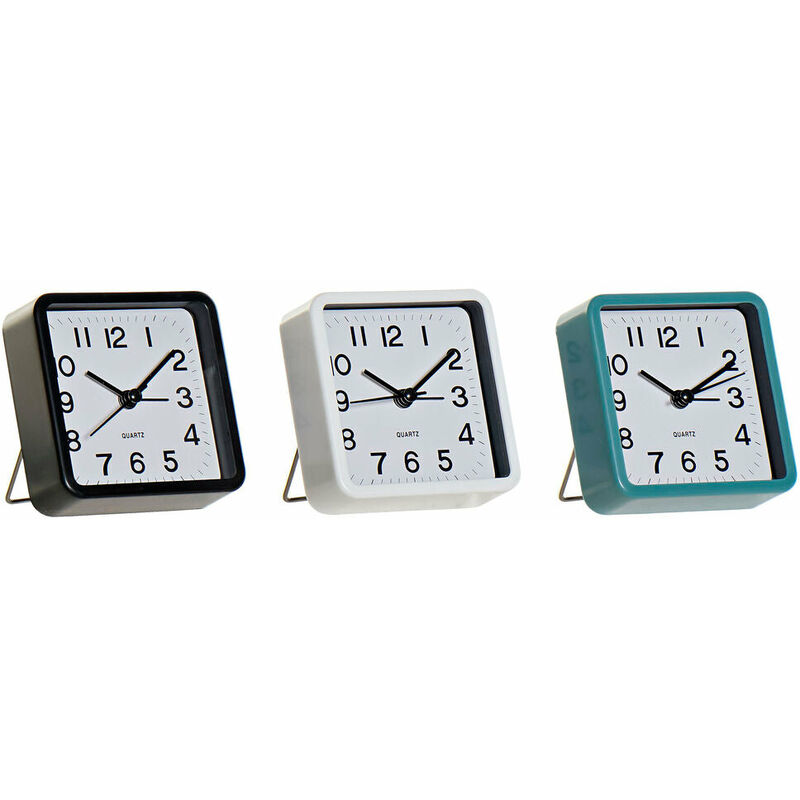 

Zanvic - Reloj de Mesa DKD Home Decor Azul Blanco Negro PVC (3 pcs) (8.3 x 6 x 9 cm)