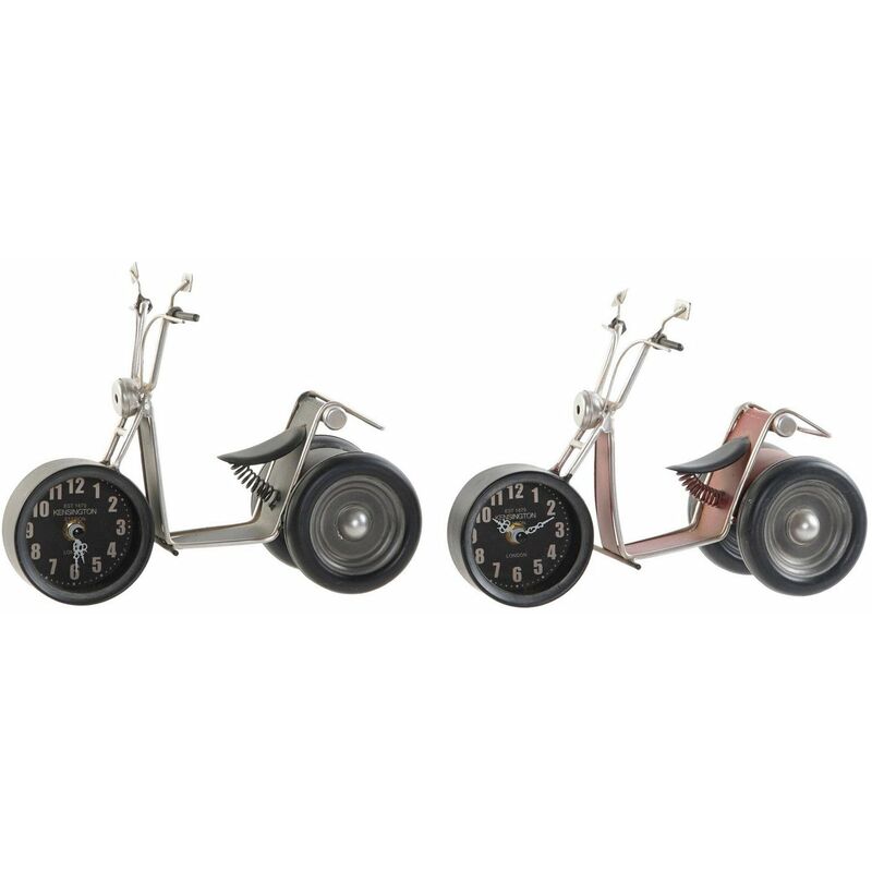 

Reloj de Mesa DKD Home Decor Motocicleta Negro Rojo Acrílico Hierro Plateado (27 x 12 x 19 cm) (2 pcs)