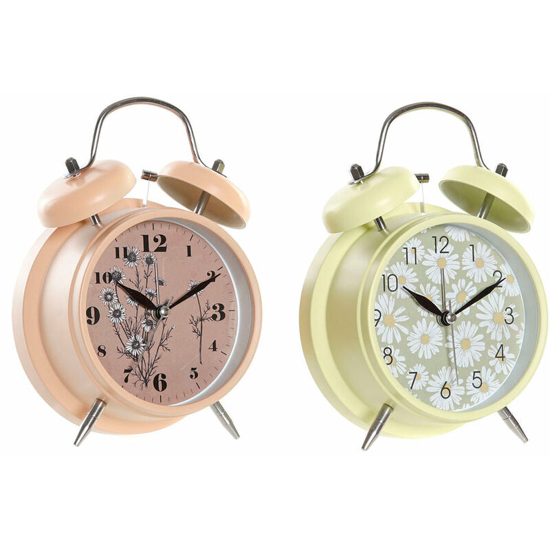 

Reloj de Mesa DKD Home Decor Plástico Flores (2 pcs) (11.7 x 6 x 17 cm)