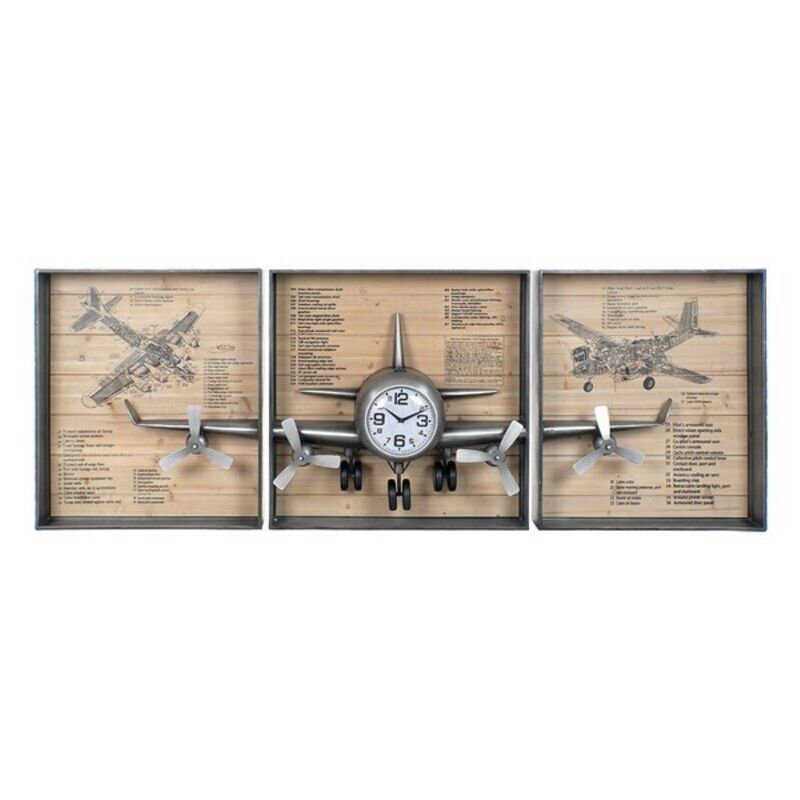 

Reloj de Pared Avión Madera MDF (3 pcs) (205 x 28 x 75 cm) - Dkd Home Decor