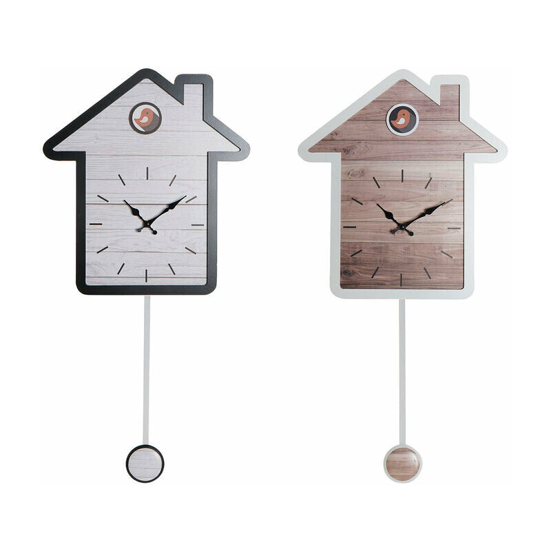 

Reloj de Pared DKD Home Decor Blanco Casa Madera MDF (32 x 4.5 x 56 cm) (2 pcs)