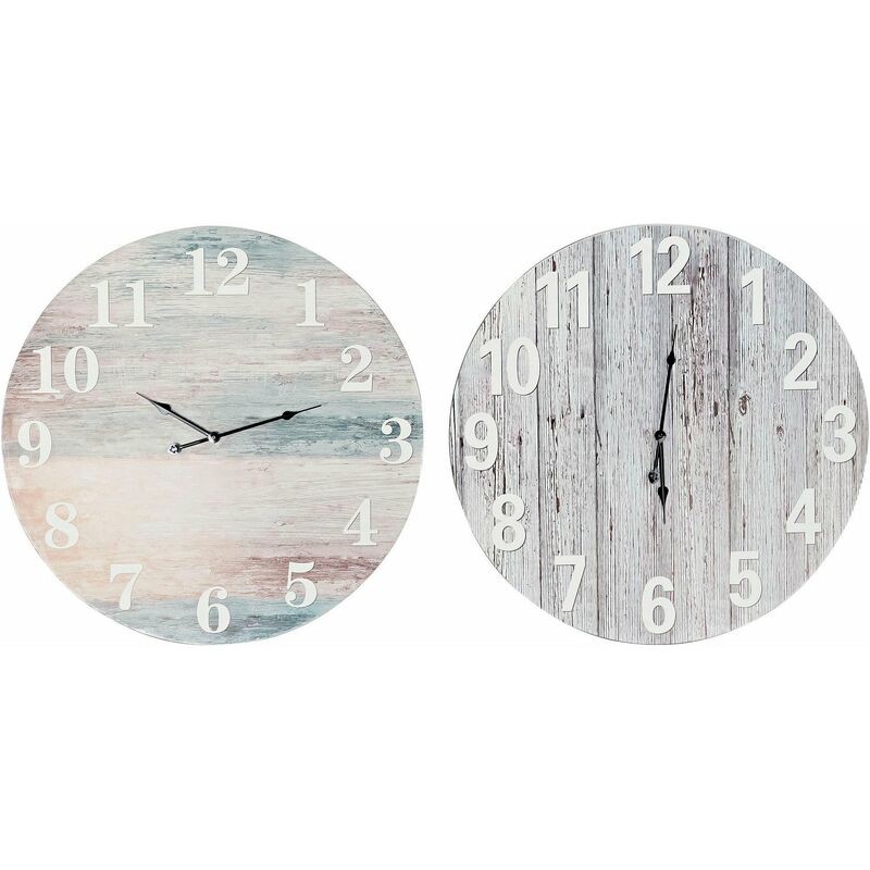 

Reloj de Pared DKD Home Decor Mediterráneo Madera MDF (2 pcs) (60 x 4.5 x 60 cm)