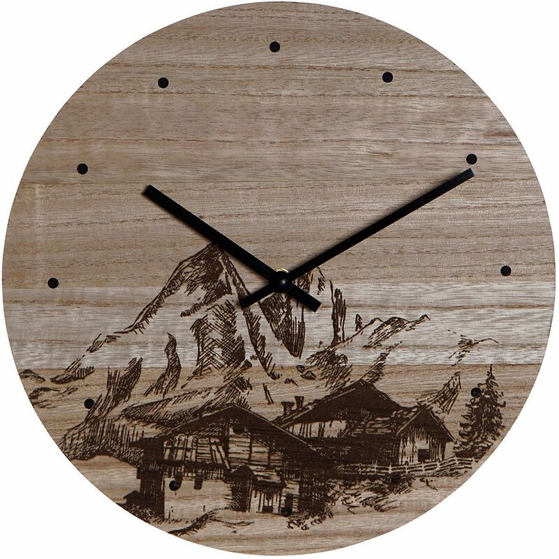 

Reloj de Pared DKD Home Decor Montaña Negro Madera MDF (30 x 30 x 1.5 cm)