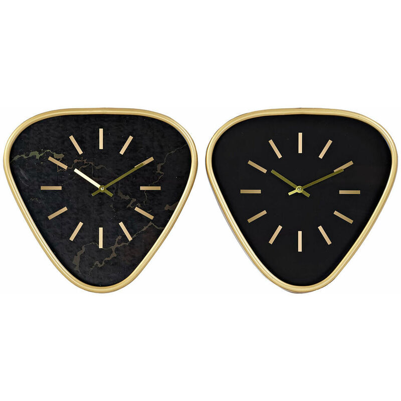 

Reloj de Pared DKD Home Decor Negro Metal Dorado (2 pcs) (40 x 6 x 38 cm)