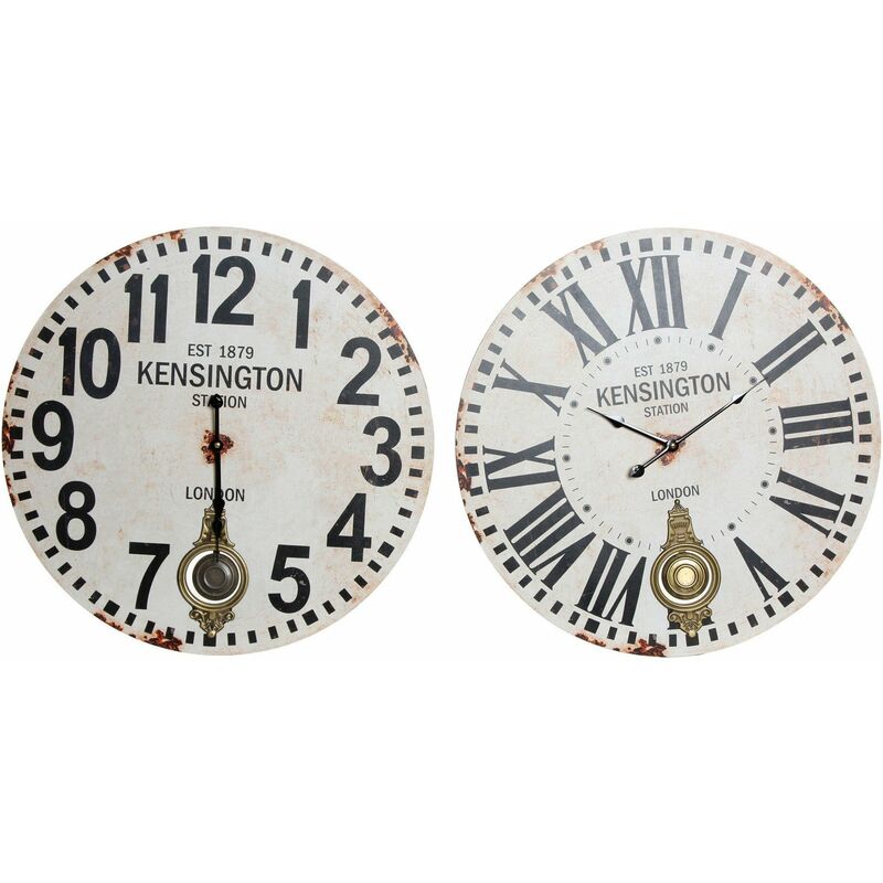 

Reloj de Pared DKD Home Decor Péndulo Negro Beige Metal Madera MDF (2 pcs) (58 x 4 x 58 cm)