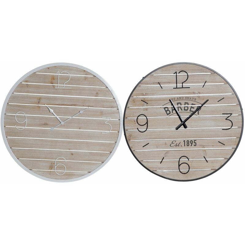 

Reloj de Pared DKD Home Decor Vintage Hierro Madera MDF (2 pcs) (60 x 3.5 x 60 cm)