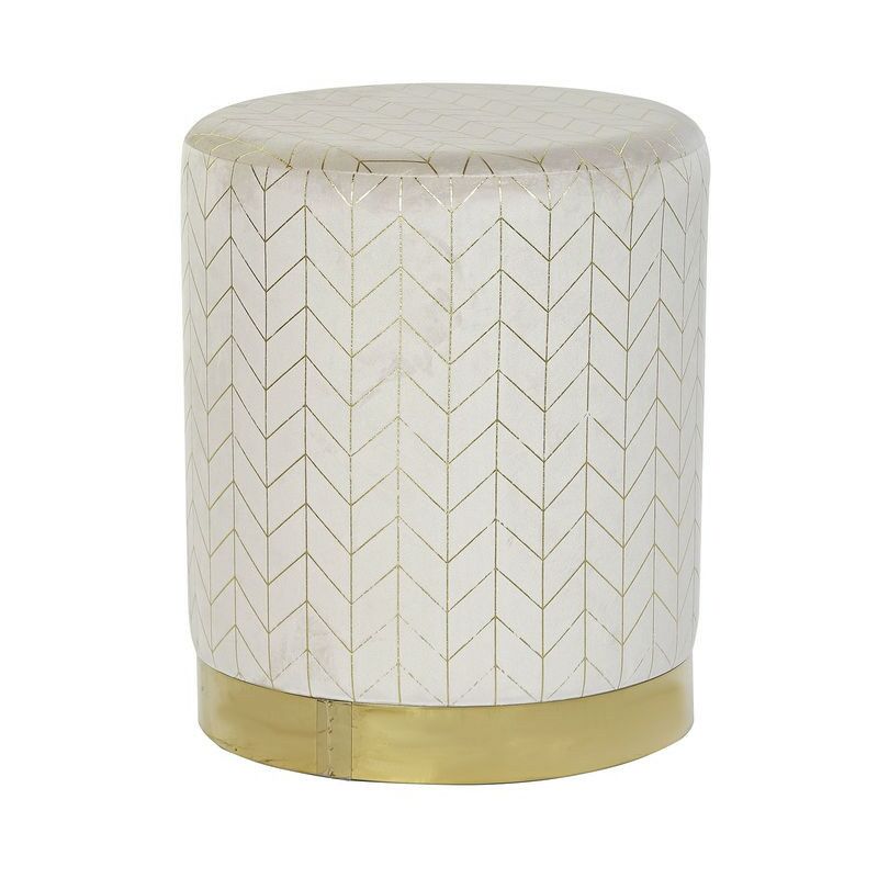 

Reposapiés Beige Poliéster Metal Dorado (36 x 36 x 43 cm) - Dkd Home Decor