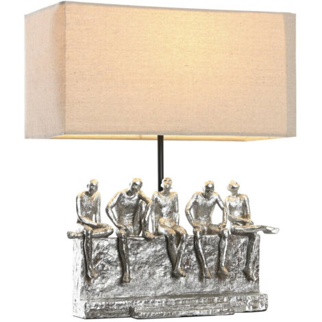 DKD Home Decor S3043642 Lampe de bureau argenté beige