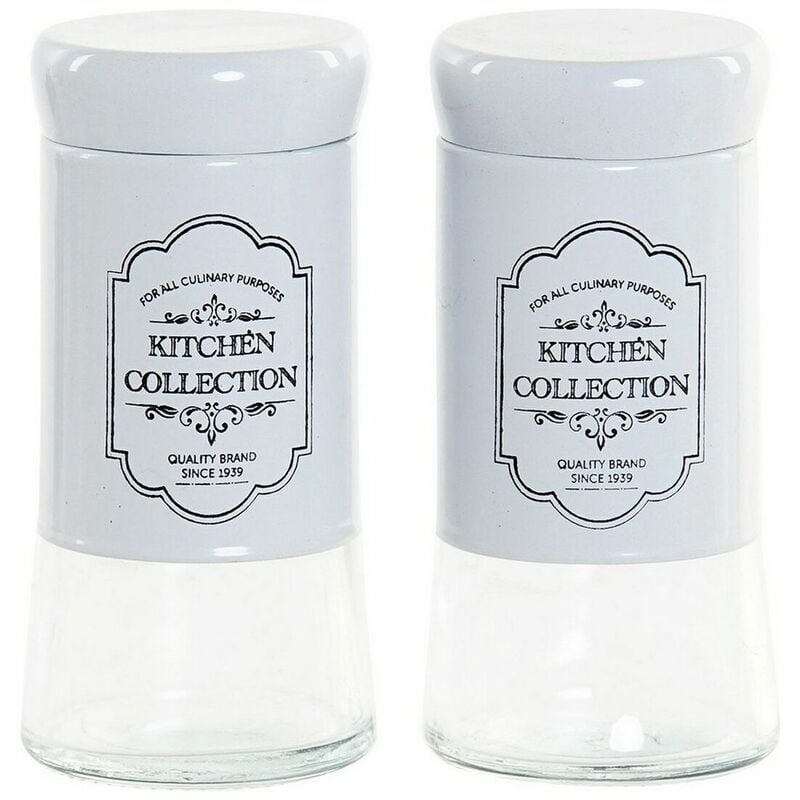 

LTD - Salero Con Tapa Dkd Home Decor Blanco Acero Inoxidable Cristal (100 Ml) (2 Pcs)