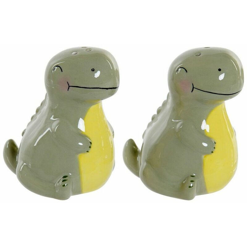 

Salero Con Tapa Dkd Home Decor Dinosaurio Verde Dolomita (6.6 X 7 X 7.7 Cm) (2