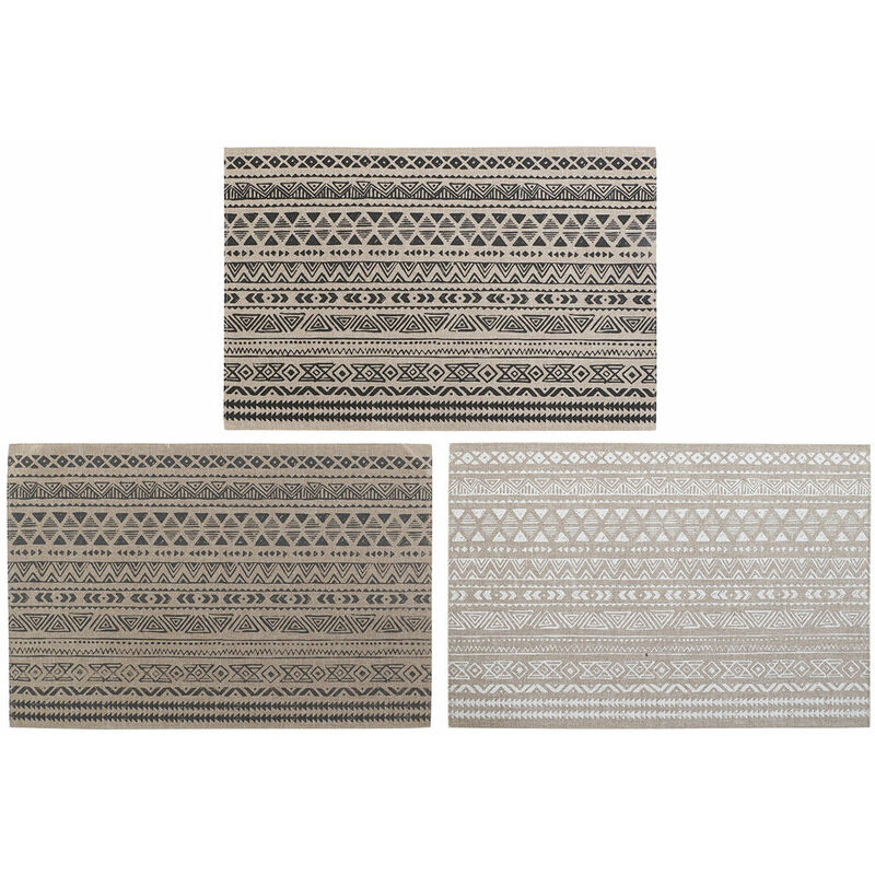 

DKD Home Decor Salvamantel DKD Home Decor Individual Blanco Negro Gris Poliéster Lino (3 pcs) (45 x 30 x 0.5 cm)