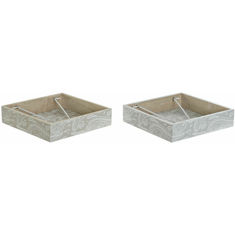 

DKD Home Decor Servilletero DKD Home Decor Paisley Beige Gris Metal Madera MDF (2 pcs)