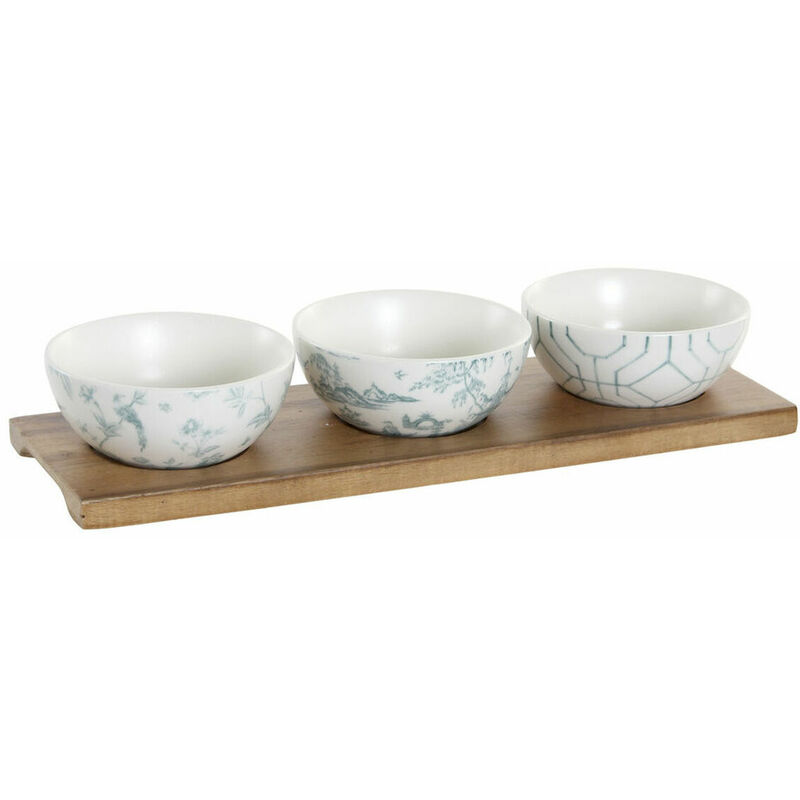 

Set De Aperitivo Dkd Home Decor Porcelana Acacia (30 X 9.5 X 1.3 Cm) (9,5 X 9,5