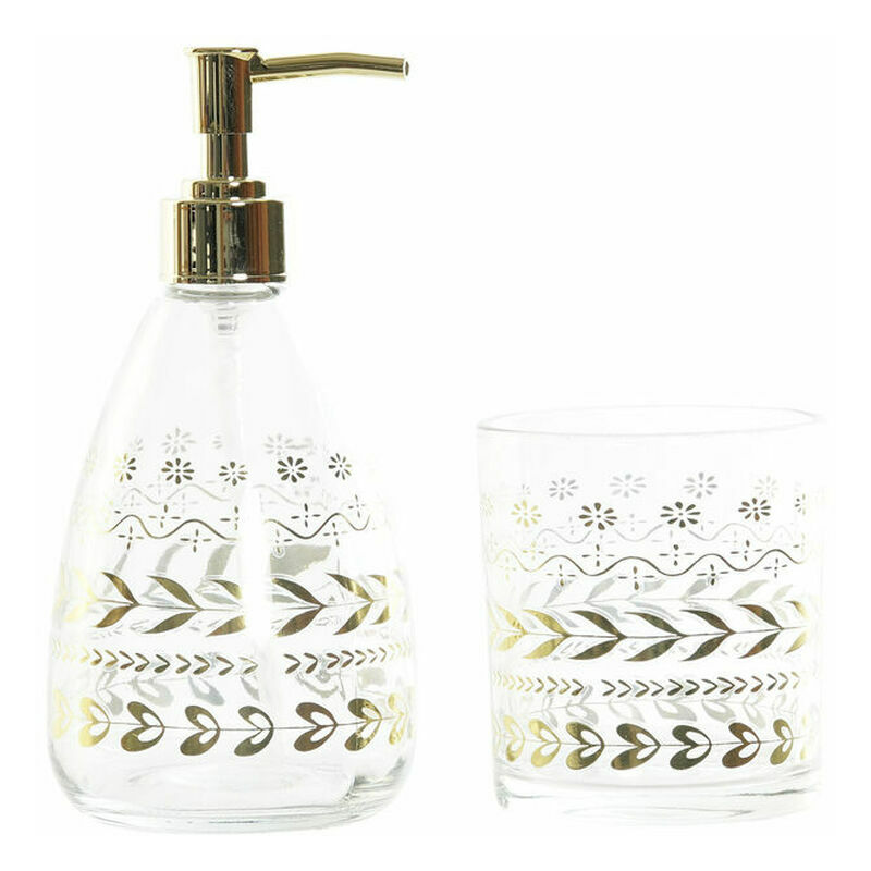 

Set De Baño Dkd Home Decor Cristal Abs Hojas Glam (2 Pcs)