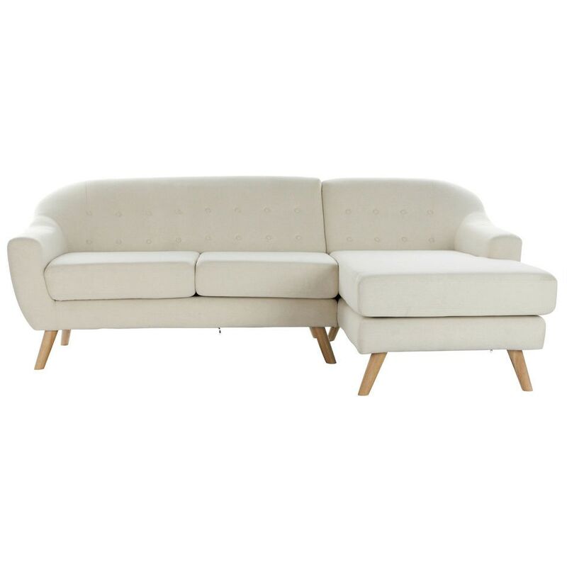 

Sofá Chaise Longue Beige Poliéster Madera de caucho (226 x 144 x 84 cm) - Dkd Home Decor