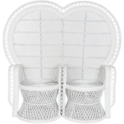 DKD Home Decor Sofa de Jardin Blanc 188x50x140 cm