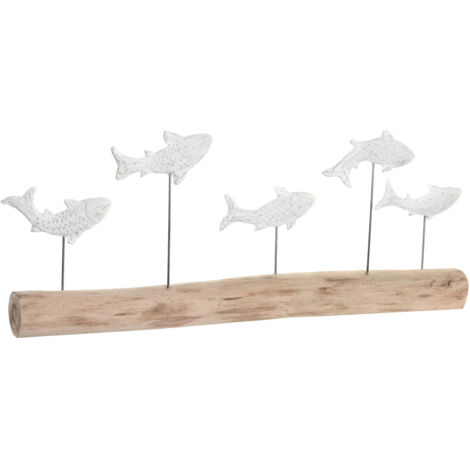 DKD Home Decor Statua Decorativa marron et blanc 77x8x31 cm