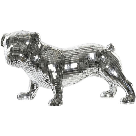 DKD Home Decor Statue Bulldog Anglais Argenté 45.5cm