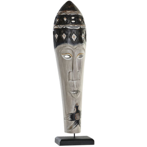 dkd-home-decor Statue Masque Bali Noir Naturel 19x10x78 cm