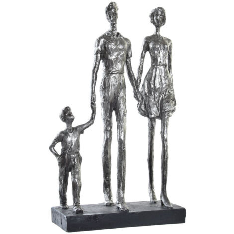 DKD Home Decor Statue Résine Noir Argenté 26x11.5x41.5 cm