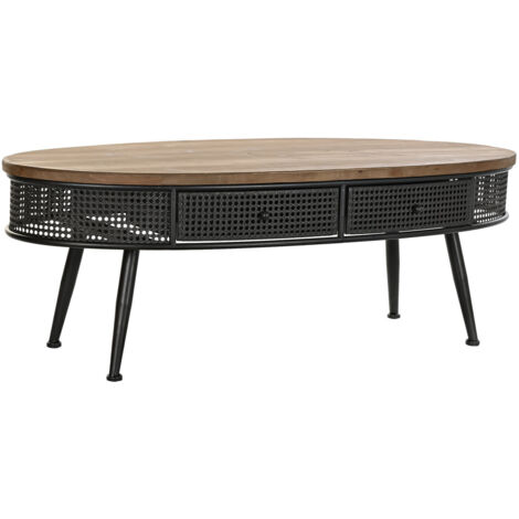 DKD Home Decor Table Basse Marron Noir 120x58x42 cm