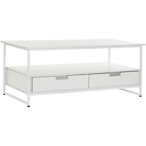 DKD Home Decor Table Basse Métal MDF Blanc 110 cm