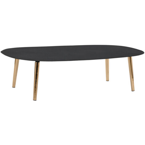 DKD Home Decor Table Basse Noir Doré 122 x 60 x 30 cm