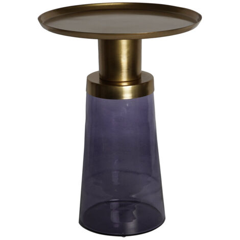 DKD Home Decor Table d appoint Bleu Doré 37 x 37 cm