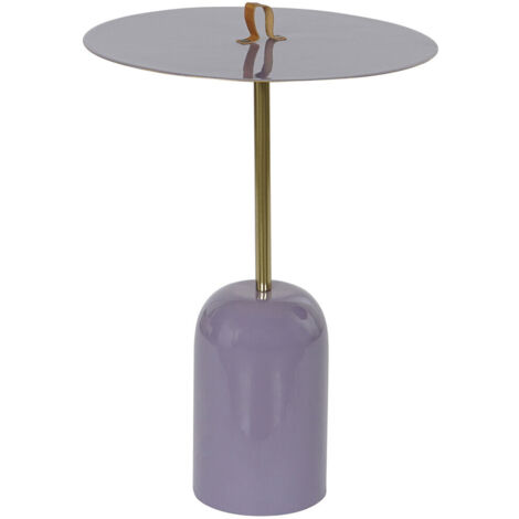 DKD Home Decor Table d appoint Cuir Fer Lila 40x40x56 cm