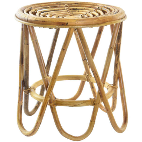 DKD Home Decor Table d appoint Marron Rotin Tropical