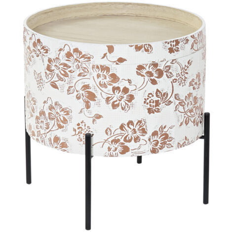 DKD Home Decor Table d appoint Noir Blanc 38x38x39 cm
