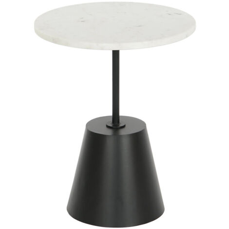 DKD Home Decor Table d appoint Noir Blanc 40x40x50 cm