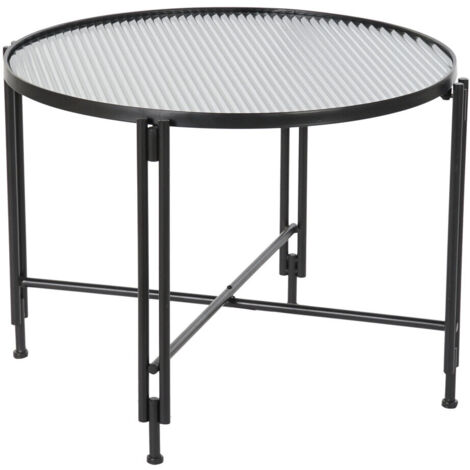 DKD Home Decor Table d'appoint Métal Verre Noir 63x63x46 cm