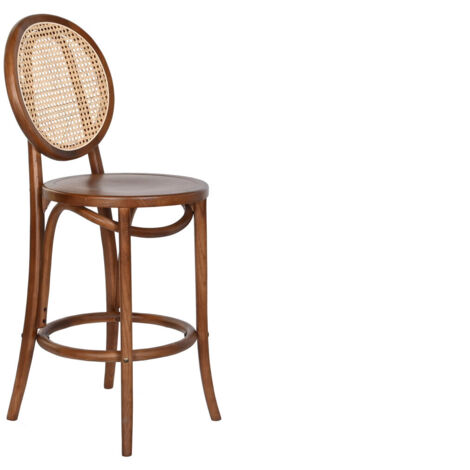 DKD Home Decor Tabouret Rotin Brun Foncé 43 x 43 cm
