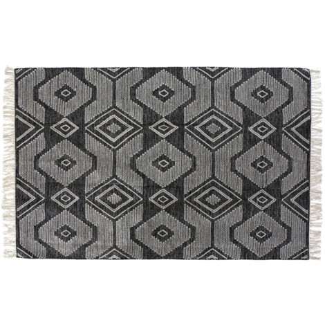 DKD Home Decor Tapis Boho Blanc Noir 160x230 cm
