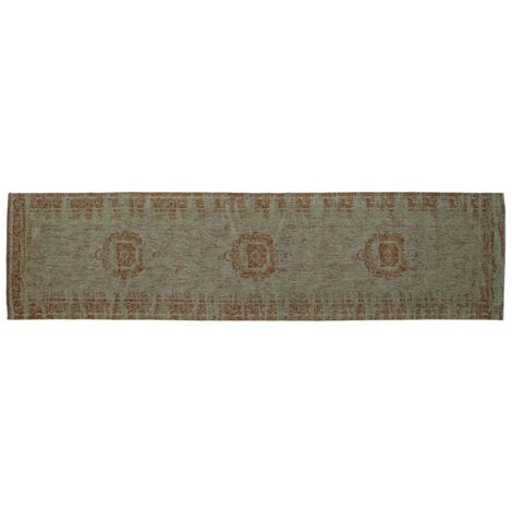 DKD Home Decor Tapis Coton Vert Marron 60x240 cm