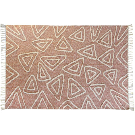dkd-home-decor Tapis Terracotta Rose 160x230 cm Brodé
