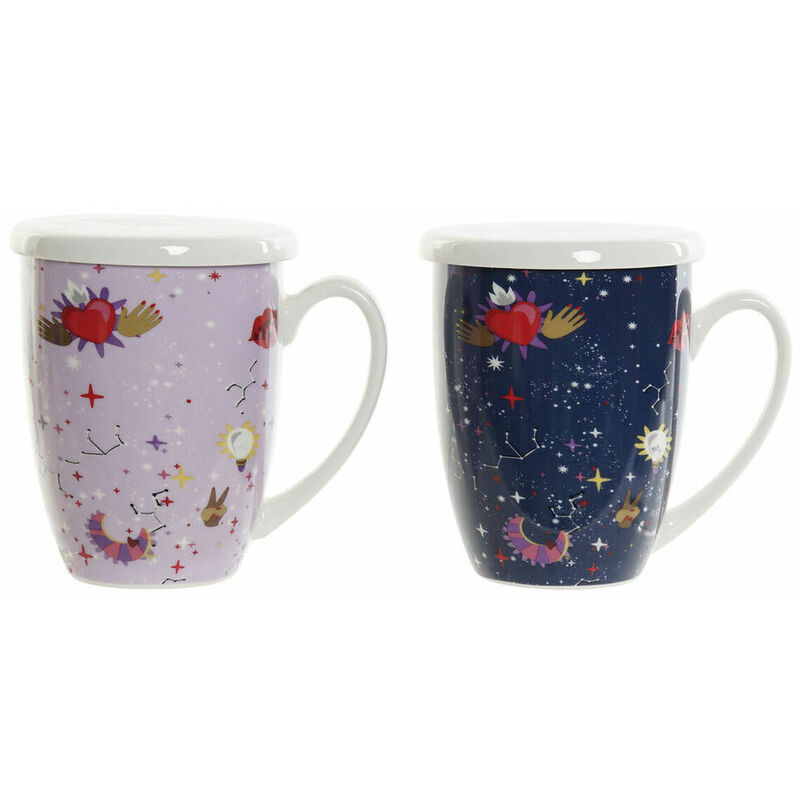 

Taza Con Filtro Para Infusiones Dkd Home Decor Acero Inoxidable Porcelana Lila