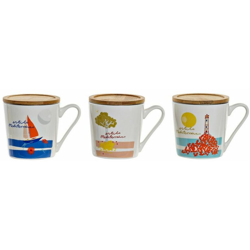 

Taza Con Filtro Para Infusiones Dkd Home Decor Bambú Acero Inoxidable Porcelan