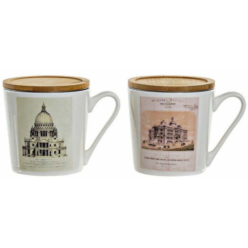 

Taza Con Filtro Para Infusiones Dkd Home Decor Beige Bambú Acero Inoxidable Po