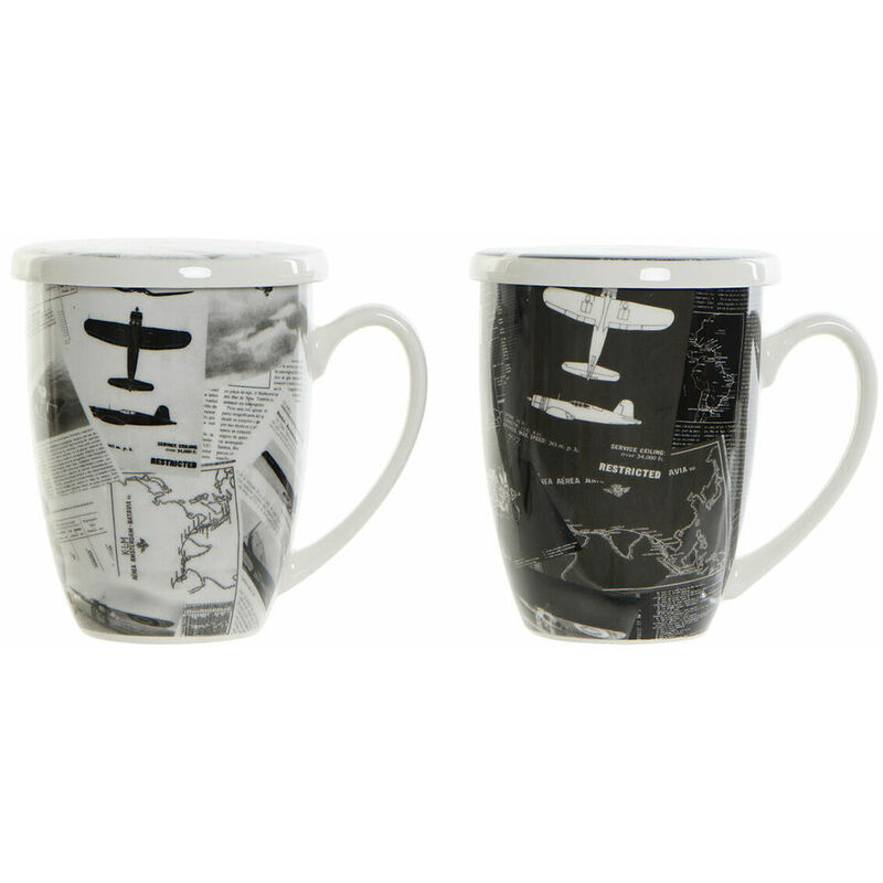 

Taza Con Filtro Para Infusiones Dkd Home Decor Blanco Negro Acero Inoxidable Po