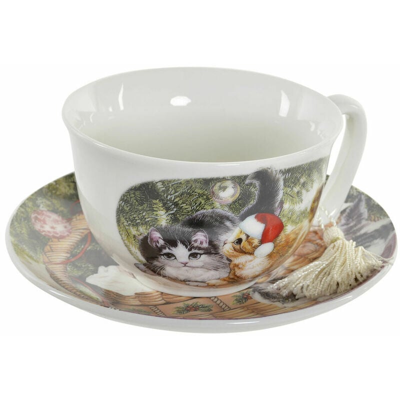 

Taza Con Plato Dkd Home Decor Animales Multicolor Porcelana (250 Ml) (16 X 16 X