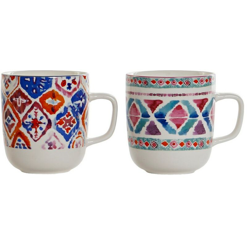 

Taza Mug Dkd Home Decor Mosaico Blanco Porcelana (380 Ml) (3 Pcs)